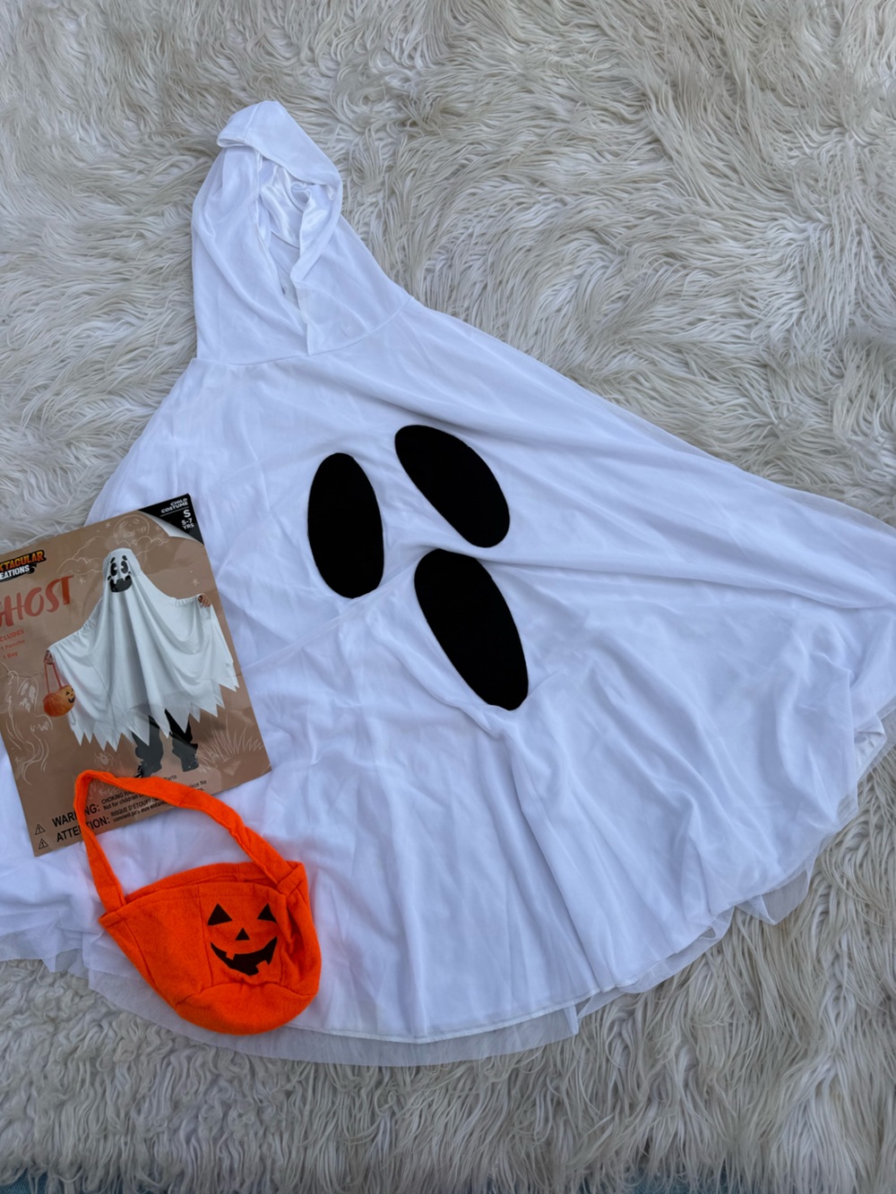 Kids ghost poncho costume (A7)